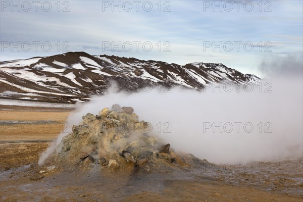 Steaming fumarole at Hverir