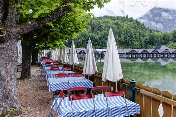 Beer garden deserted