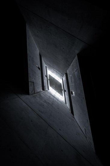Abstract concrete architecture with a play of light and shadow