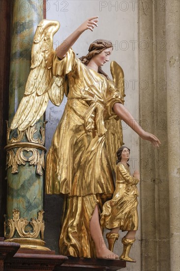 Baroque statue of an angel and child