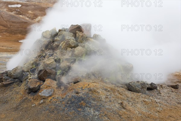 Steaming fumarole at Hverir