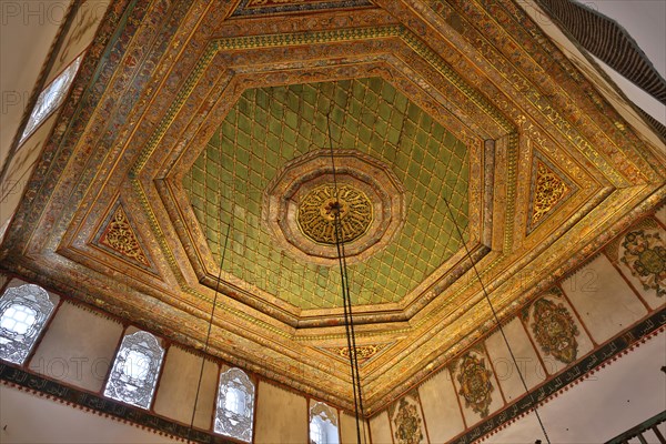 Decorated wooden ceiling of the Halveti-Tekke in Berat