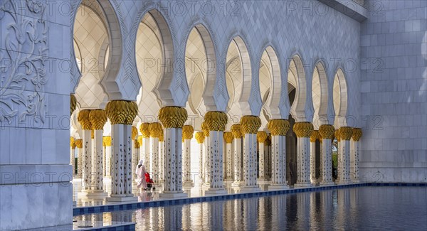 Corridor with marble columns