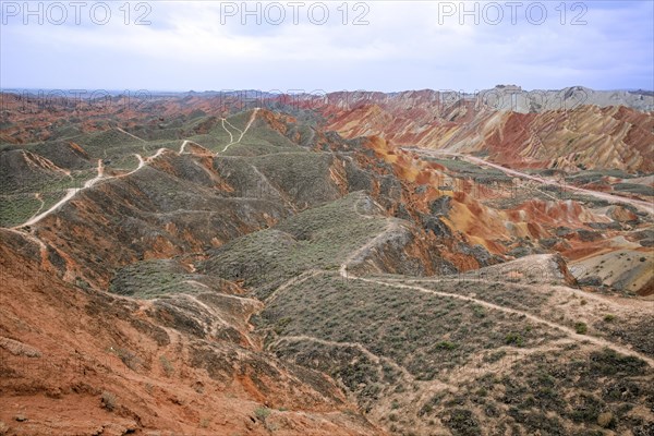 Colourful badlands in the Zhangye National Geopark