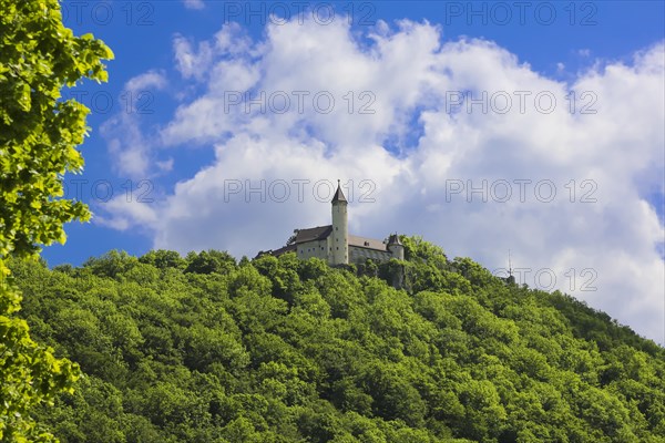 Teck Castle with hiking home of the Swabian Alb Association