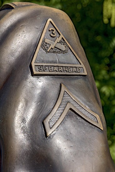 Military insignia on uniform of the 3rd US Armoured Division Spearhead