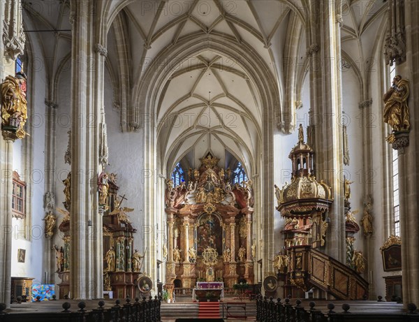 Gothic nave and baroque high altar