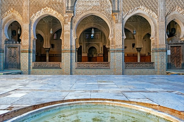 Main marble-paved courtyard of the Madrasa Bou Inania