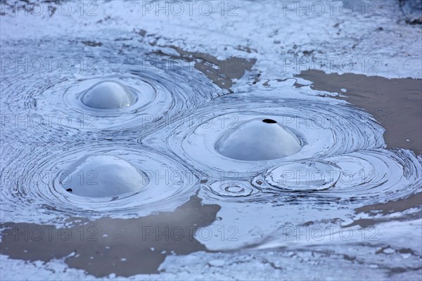 Bubbling mud in mudpool