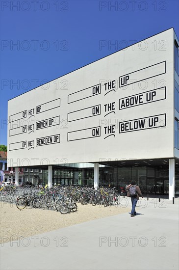 On the Up by Lawrence Weiner during the 2012 temporary TRACK exhibition of contemporary art at Ghent