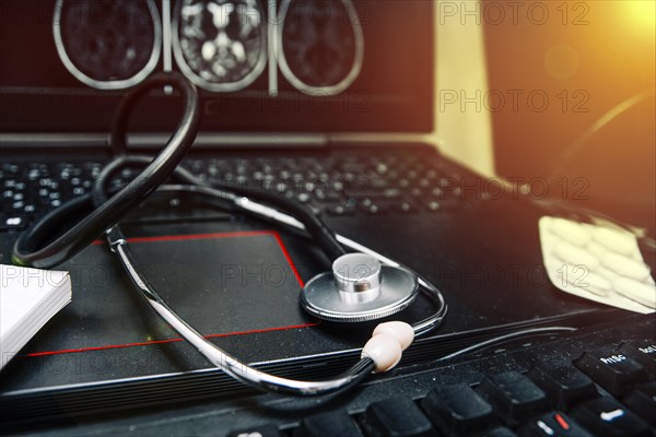 Doctor's desk: stethoscope