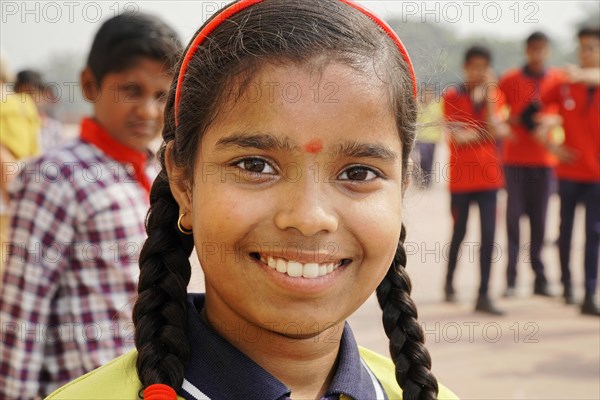 Indian schoolgirl visiting the Humayun Mausoleum