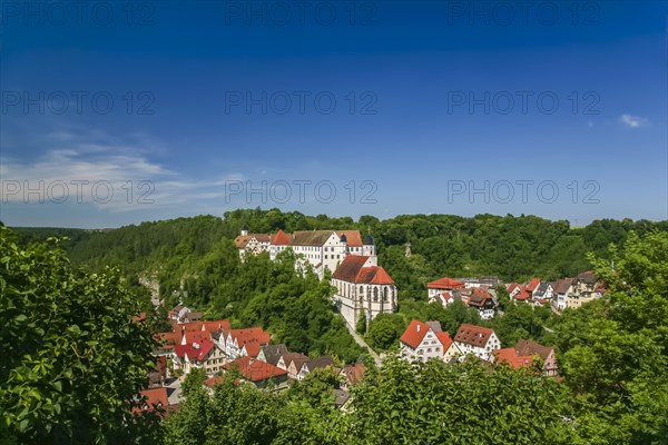 View of Haigerloch Castle in the Eyachtal valley