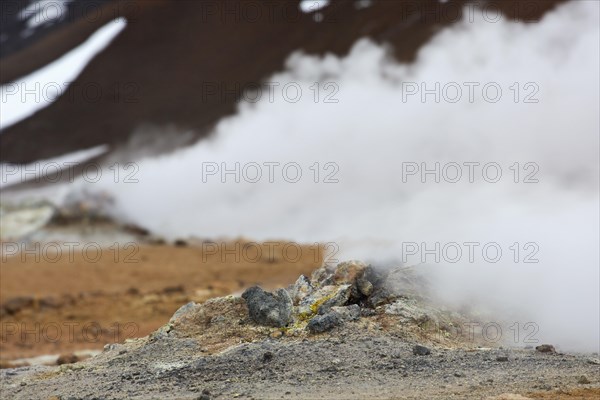 Steaming fumarole at Hverir