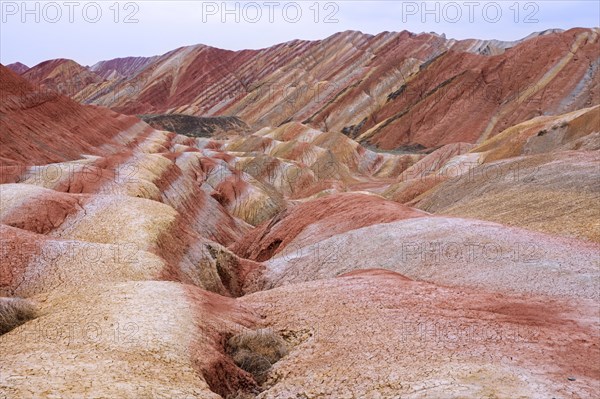 Colourful badlands in the Zhangye National Geopark