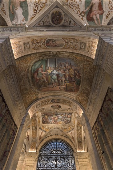 Ceiling frescoes in the entrance hall of Palazzo Cattaneo Adorno