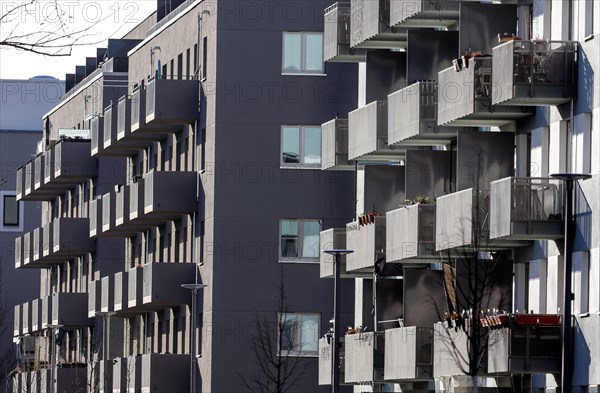 Newly built housing estate with rental flats by GESOBAU in the Stadtgut Hellersdorf neighbourhood