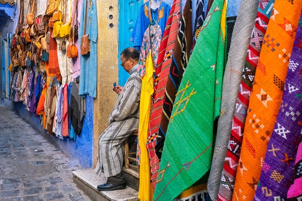 Shops selling colourful Berber rugs