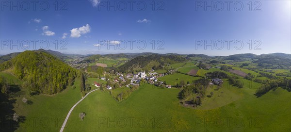 Drone image of pilgrimage church