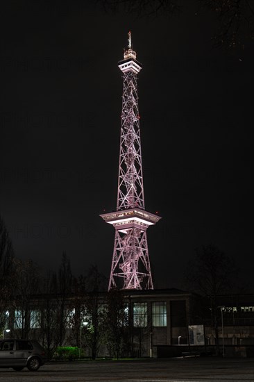 Tower illuminated at night