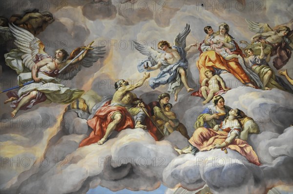 Detail of the dome fresco by Johann Michael Rottmayr