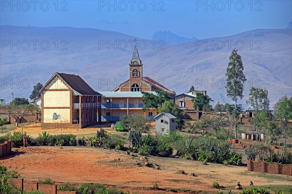 Rural village and church on the outskirts of Ambalavao