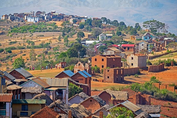 Houses of rural village on hillside on the outskirts of Ambalavao