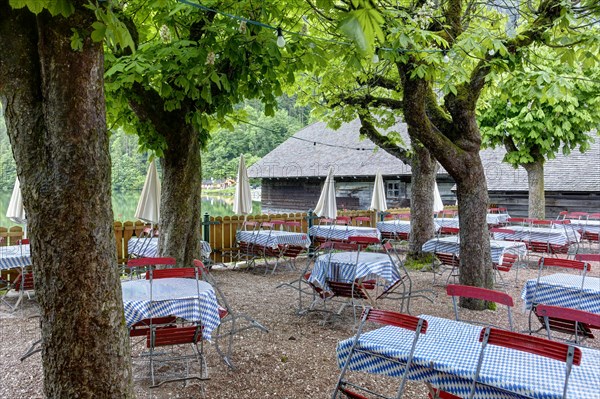 Beer garden deserted