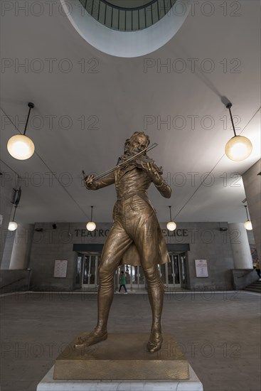 Bronze statue of the violinist Niccolo Paganini by the artist Niccolo Tommaseo