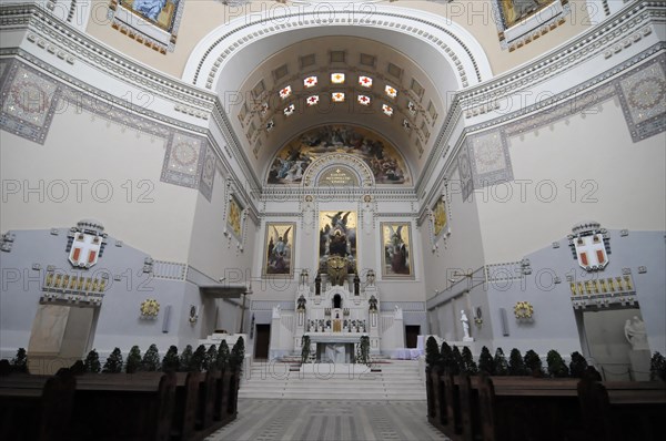 Interior view of the Karl Borromaeus Church