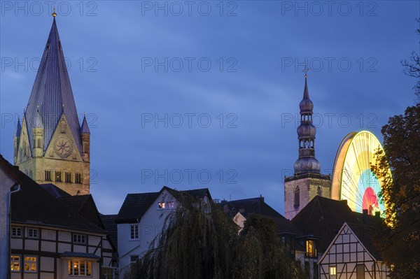 City view with tower of St. Patrokli Cathedral