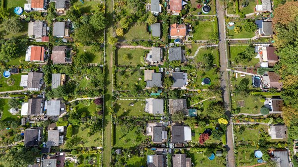 Aerial view of an allotment garden site