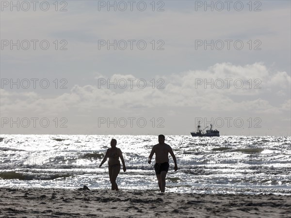 Bathing on a North Sea beach