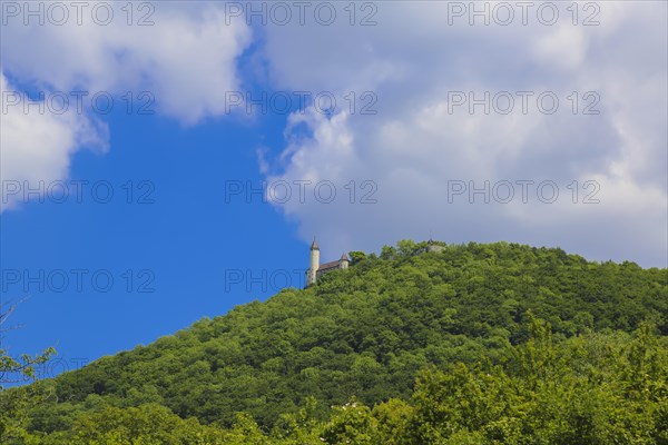 Teck Castle with hiking home of the Swabian Alb Association