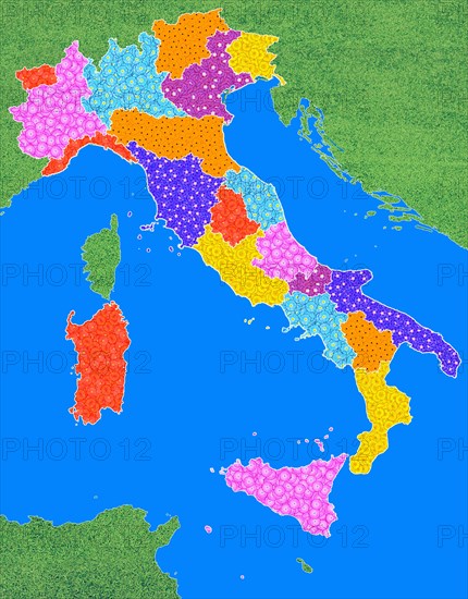 Geographical map of Italy