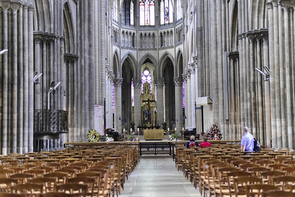 Nave of the Gothic Cathedral of Rouen