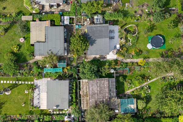 Aerial view of an allotment garden site