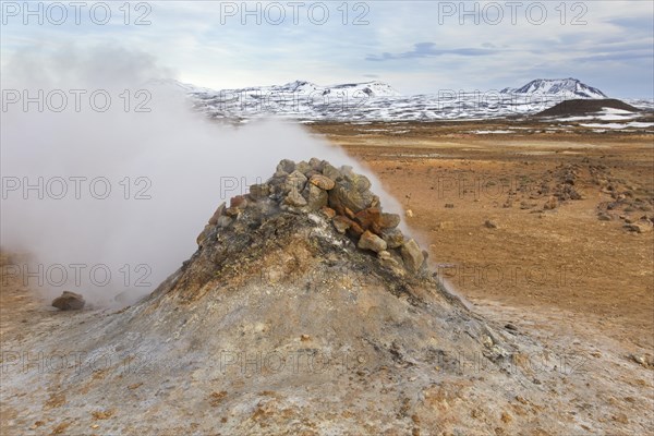 Steaming fumarole at Hverir