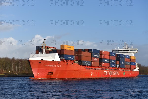 Container ship Polar in the Kiel Canal