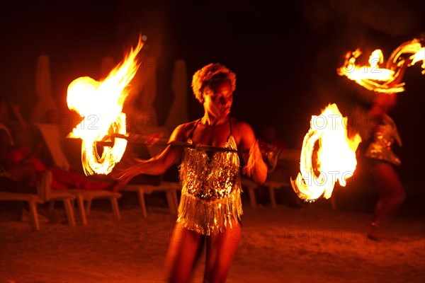 Fire show at Sandals Dunn's River Hotel