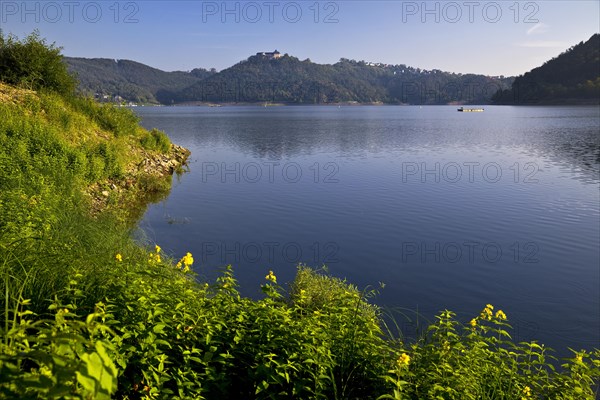 Lake Edersee with a view of Waldeck Castle