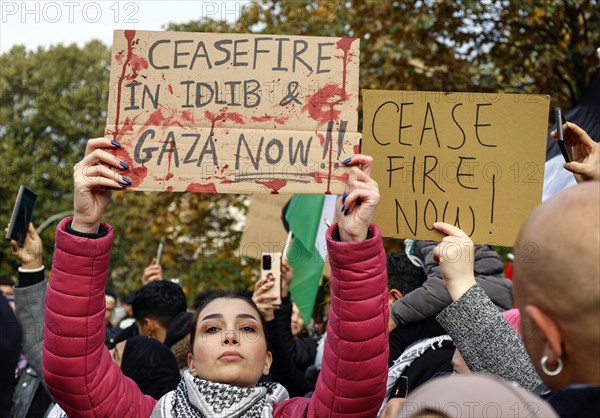 Palestinians and other participants gathered at Oranienplatz under the slogan Global South Unites to protest against Israel's actions in the Gaza Strip and demand an immediate ceasefire