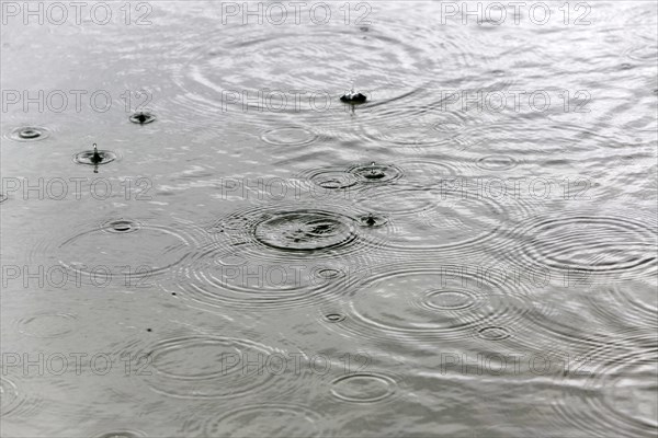 Raindrops on the water surface