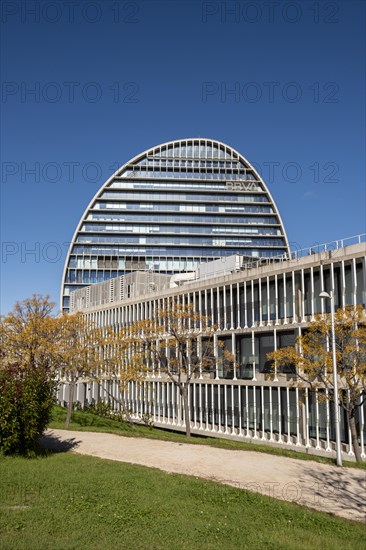 The BBVA headquarters in Madrid in Spain