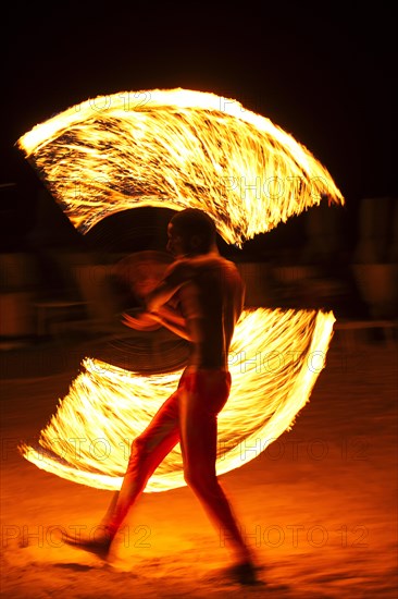 Fire show at Sandals Dunn's River Hotel