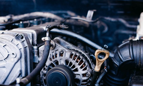 Generator in a car near an internal combustion engine