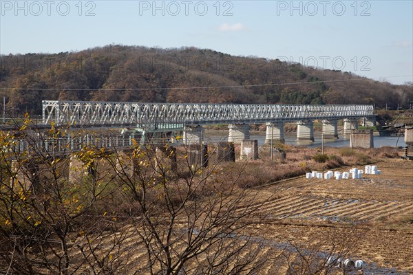 Liberty Bridge - railway bridge over the Imjin River between North and South Korea