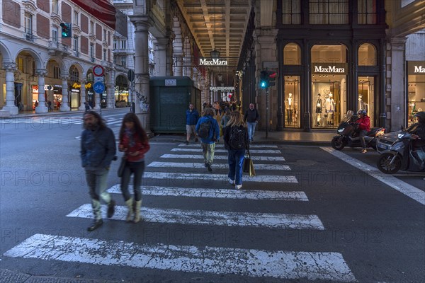 Street scene in front of the arcade in Via XX Settembre