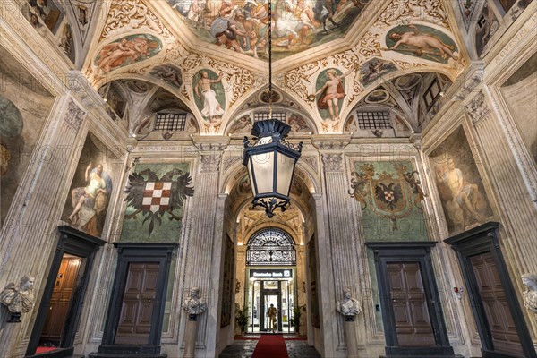 Room with ceiling frescoes in Palazzo Angelo Giovanni Spinola