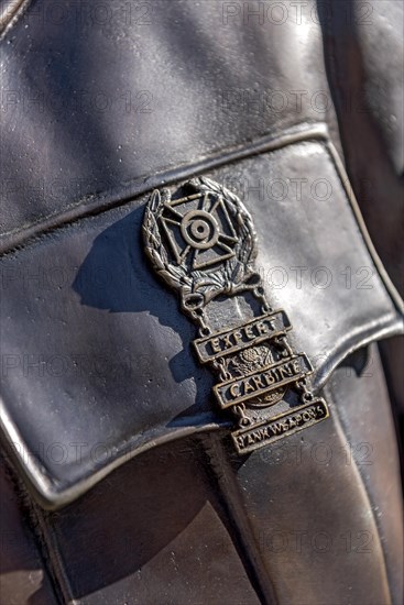 Military insignia on uniform of the 3rd US Armoured Division Spearhead